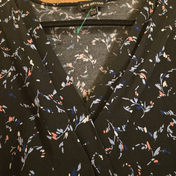 Lane Bryant Black Floral Blouse - Picture 4 of 4